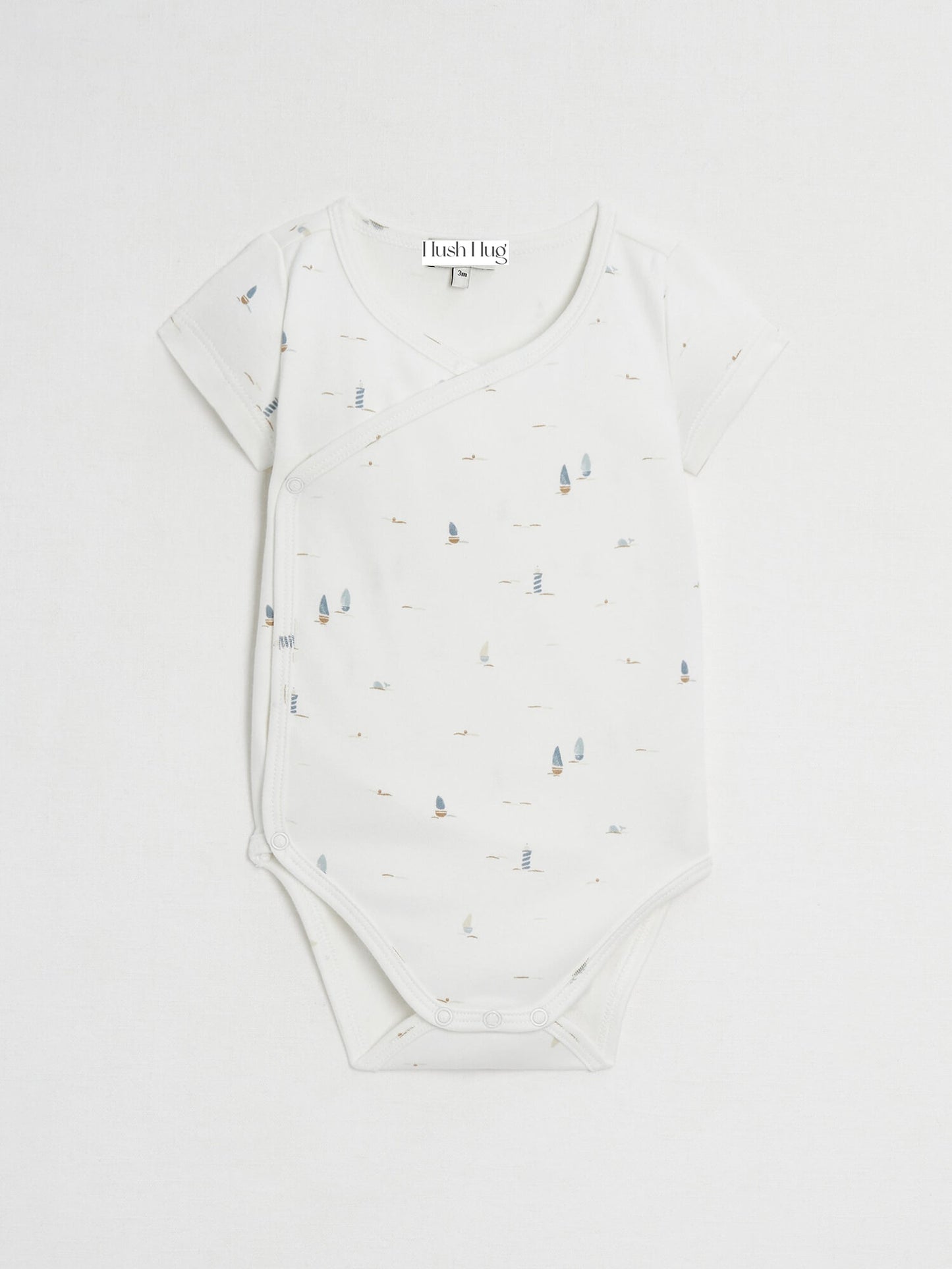 Double-breasted bodysuit with boat print